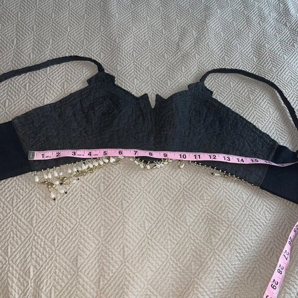 Vintage Sequin Bra Top Size Medium Multicolor Beaded Pearl Fringe Embellished - Picture 13 of 16
